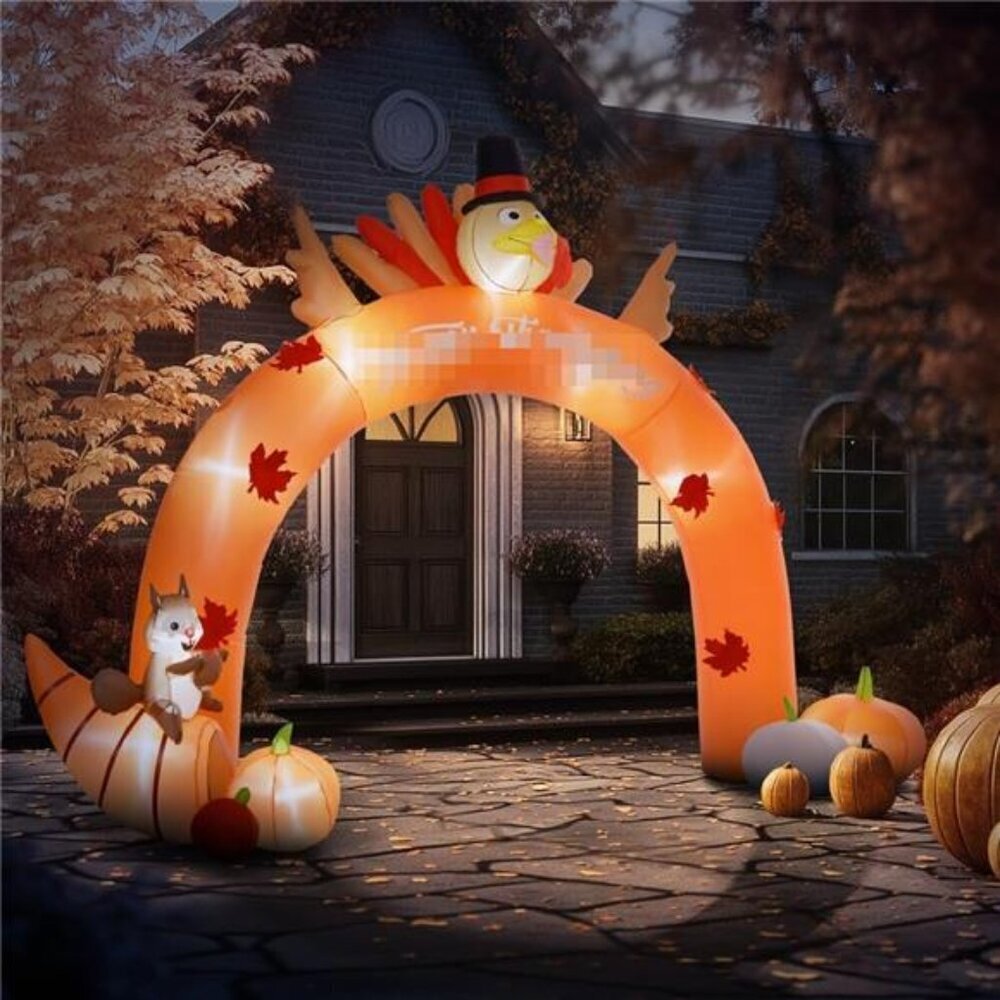 Giant Lighted Turkey Archway Inflatable Outdoor Decoration